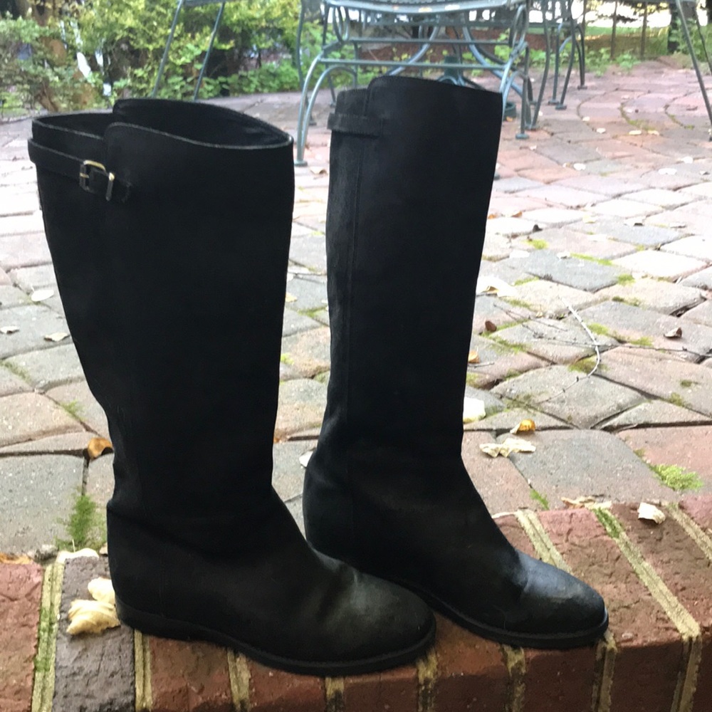 JCREW black suede riding boots sz 7